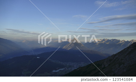 Panoramic view Hohe Munde  from Nordlinger hut on Karwendel Hohenweg, Austria 123541084