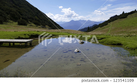 Karwendel mountains on Karwendel Hohenweg, Austria 123541109