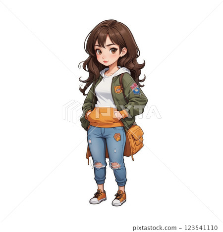 Illustration of a smiling cute girl Illustration of a smiling cute girl 123541110