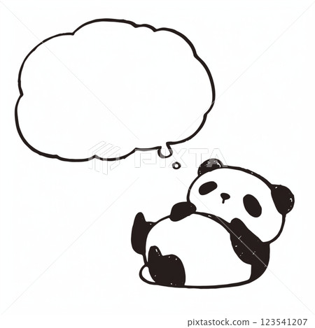 [Speech bubble] Panda and speech bubble 123541207