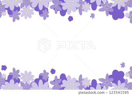 許多紫色花的框架 許多紫色花的框架 123541595