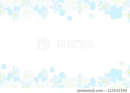 A light blue frame of many flowers 123541599