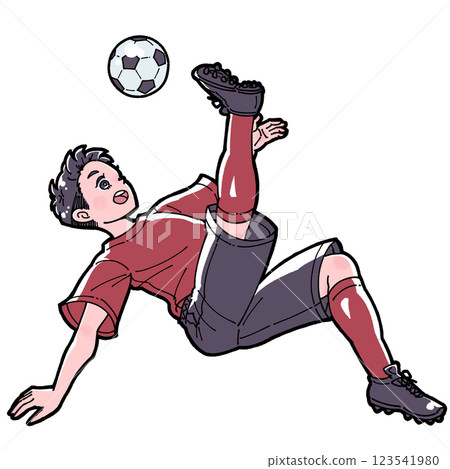Illustration of a boy playing soccer Illustration of a boy playing soccer 123541980