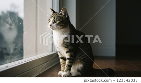看著窗外的貓 123542033