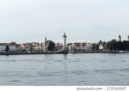 Port of Lindau on Lake Constance, Bavaria, Germany 123542097