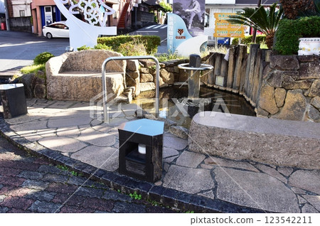 Izunokuni City: Ojin Hot Springs in front of Ojin Station on the Izu Hakone Railway 123542211