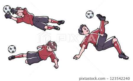 一組男孩踢足球的插圖 123542240