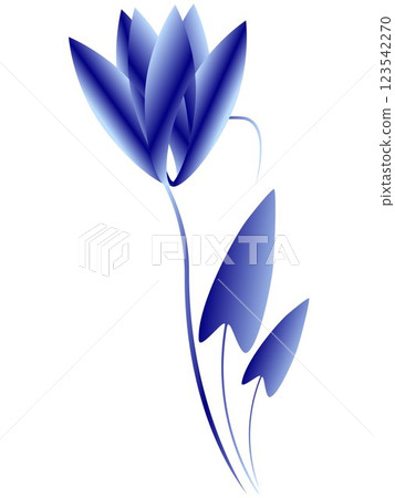 Abstract blue flower on a white background. 123542270