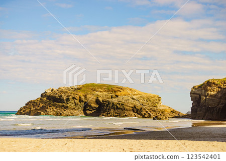 Cathedral Beach in Galicia Spain. Cathedral Beach in Galicia Spain. 123542401