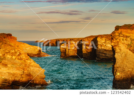 Cathedrals Beach in Galicia Spain. Cathedrals Beach in Galicia Spain. 123542402