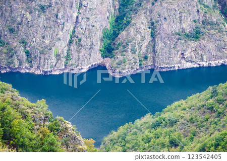 Mountain view. River Sil Canyon in Galicia Spain 123542405