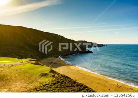 Asturias coast with Carniciega beach in Spain. 123542563