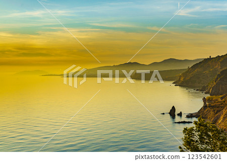 Coast landscape, cliffs in Andalusia Spain 123542601
