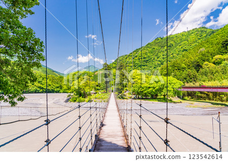 [Shizuoka Prefecture] Ryogoku Suspension Bridge over the Okuoi River 123542614