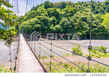 [Shizuoka Prefecture] Ryogoku Suspension Bridge over the Okuoi River 123542616