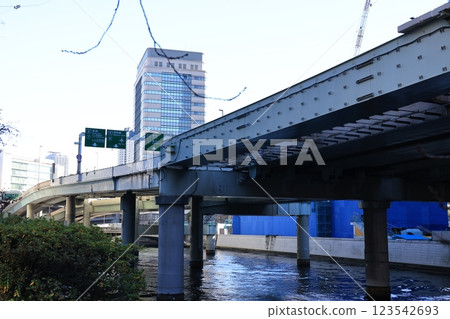 橫跨日本橋川的首都高速 123542693