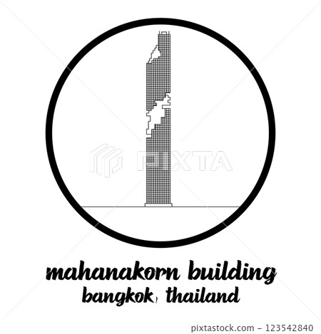 Circle Icon Mahanakorn Building. Vector illustration 123542840