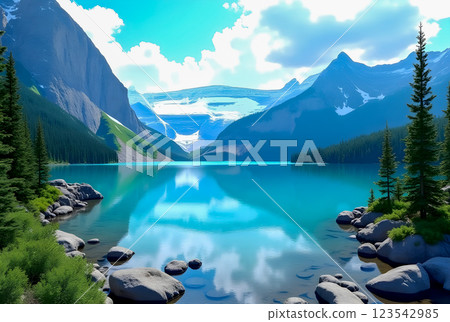 mountain lake in the mountains 123542985