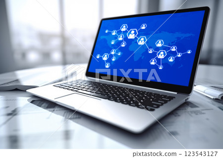 Business and technology communication online concept, Elements of this image furnished by NASA, Generative AI Business and technology communication online concept, Elements of this image furnished by NASA, Generative AI 123543127