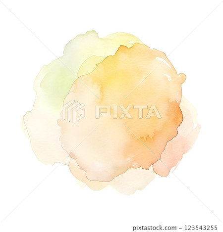 Soft watercolor splash with a gradient of yellow and orange colors 123543255