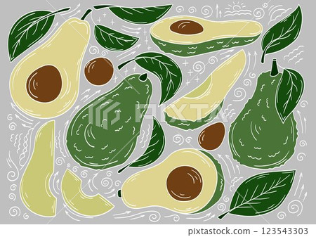 Set of color illustrations in hand draw style Set of color illustrations in hand draw style 123543303
