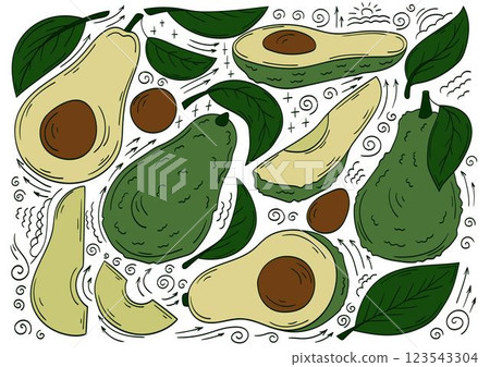 Set of color illustrations in hand draw style Set of color illustrations in hand draw style 123543304