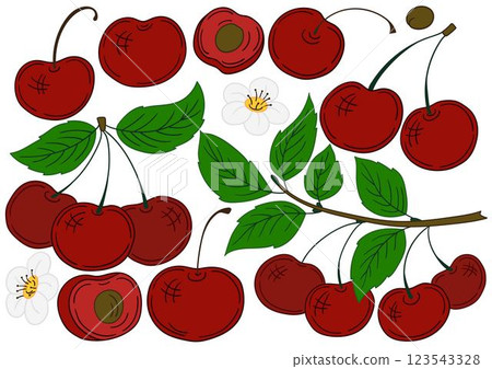 Set of color illustrations in hand draw style 123543328