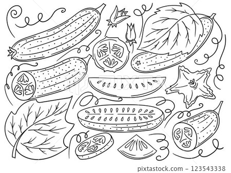 Set of color illustrations in hand draw style 123543338