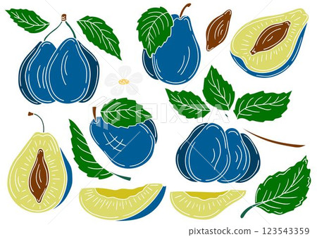 Set of color illustrations in hand draw style 123543359