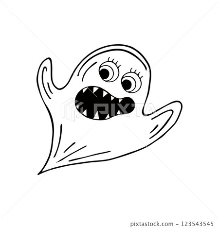 Halloween illustration in hand draw style. Element of your design 123543545