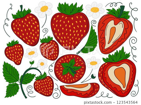 Set of color illustrations in hand draw style Set of color illustrations in hand draw style 123543564