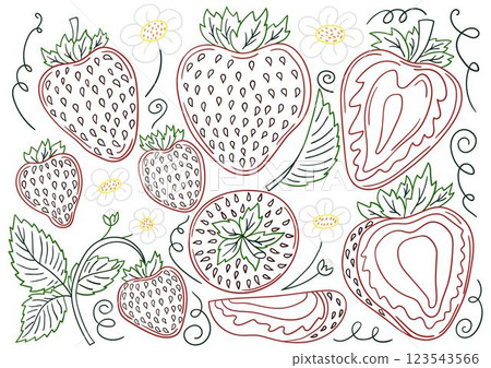 Set of color illustrations in hand draw style Set of color illustrations in hand draw style 123543566