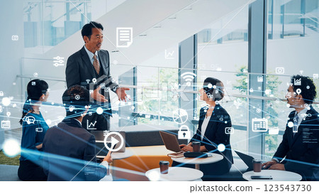 business group meeting in office and technology image business group meeting in office and technology image 123543730