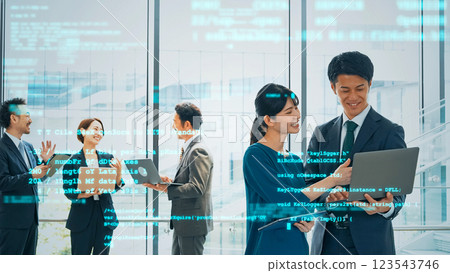 People meeting in the office and digital technology People meeting in the office and digital technology 123543746