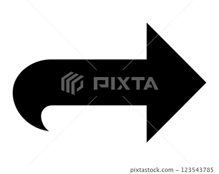 Simple right-facing black arrow on white background Simple right-facing black arrow on white background 123543785