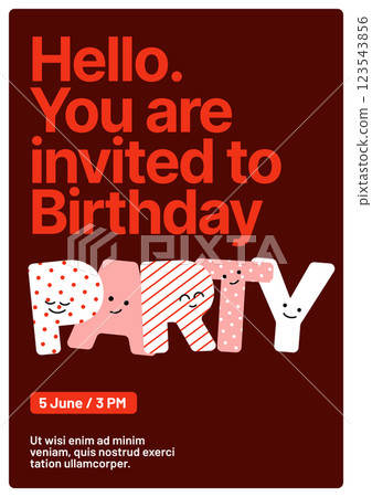 Design layout template for birthday events. 123543856