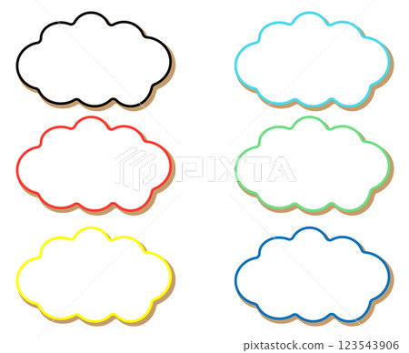 Cloud-shaped speech bubble set Cloud-shaped speech bubble set 123543906