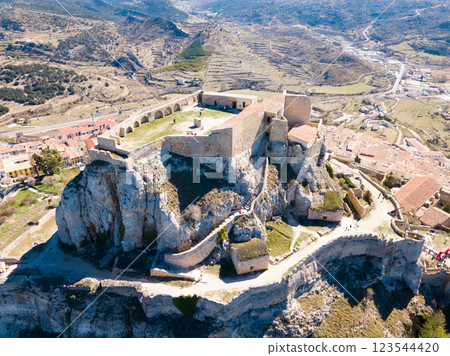 Aerial view of Castillo de Morella Aerial view of Castillo de Morella 123544420