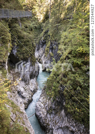Leutascher Geisterklamm canyon, Tyrol, Austria 123544927
