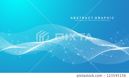Global network connection banner design template. Big data visualization idea. Header social network communication in the global business concept. Internet technology. Vector illustration 123545156