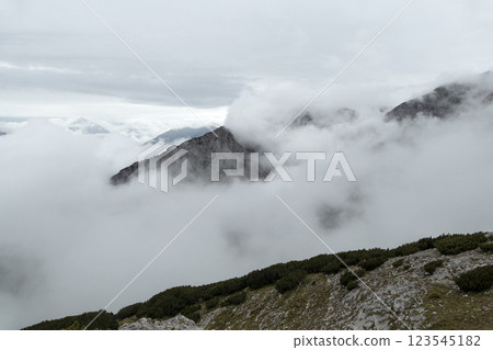 Karwendel mountains on Karwendel Hohenweg in Austria 123545182