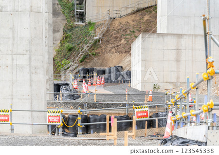 Bridge pier repair work 123545338