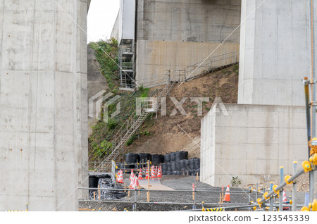 Bridge pier repair work 123545339