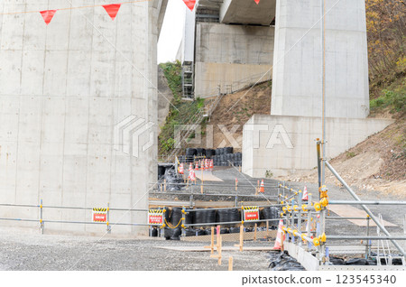 Bridge pier repair work 123545340