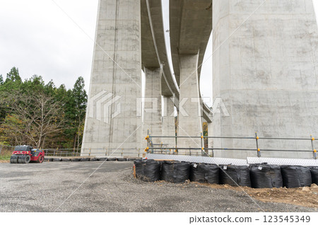Bridge pier repair work 123545349