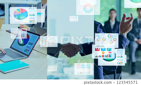 各種商業場景和文件的拼貼圖 123545571