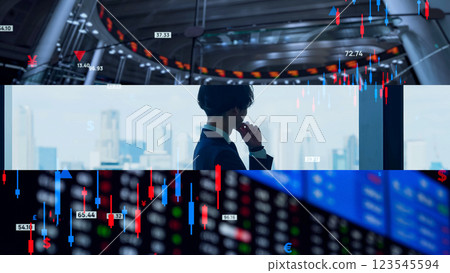 Investors and financial technology collage image Investors and financial technology collage image 123545594
