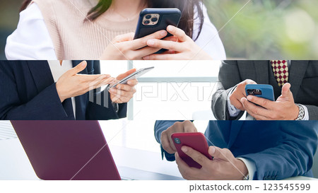 Collage image of people using smartphones Collage image of people using smartphones 123545599