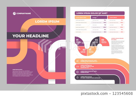 Business flyer template design with infographic 123545608