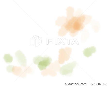 Beige orange and yellow green spring watercolor frame illustration 123546162